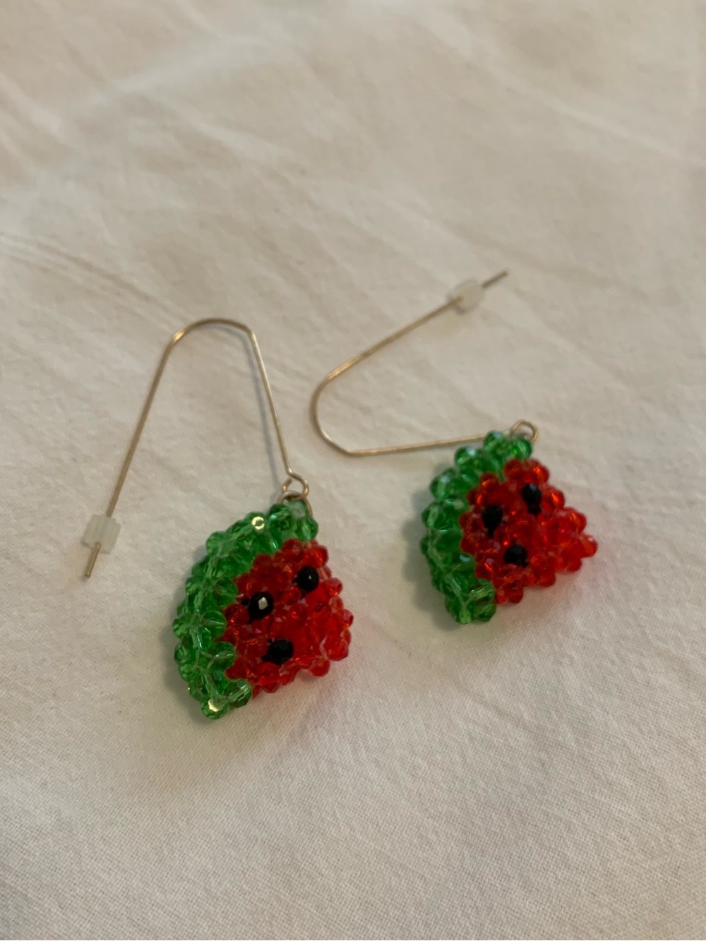 Zara Jewelry Green & Red Watermelon Bead Drop Earrings